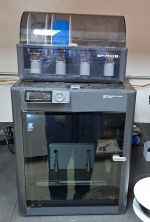 Picture of Bambu Labs P1S FDM 3D Printer with Automatic Material System (AMS) in the fablab